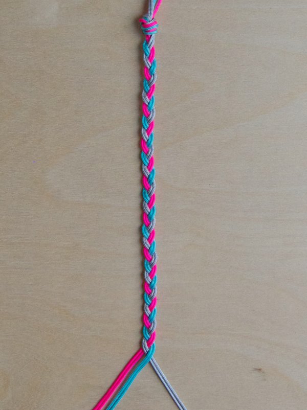 Six strand braid pattern friendship bracelet