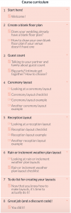 online course curriculum for wedding layout