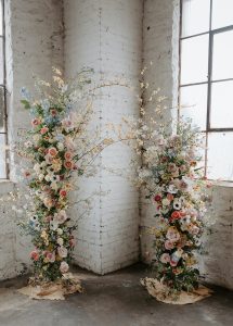 Fleurish floral backdrop for wedding in Fayetteville AR