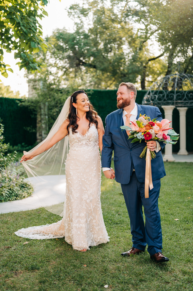 Happy bride and groom west texas wedding planner