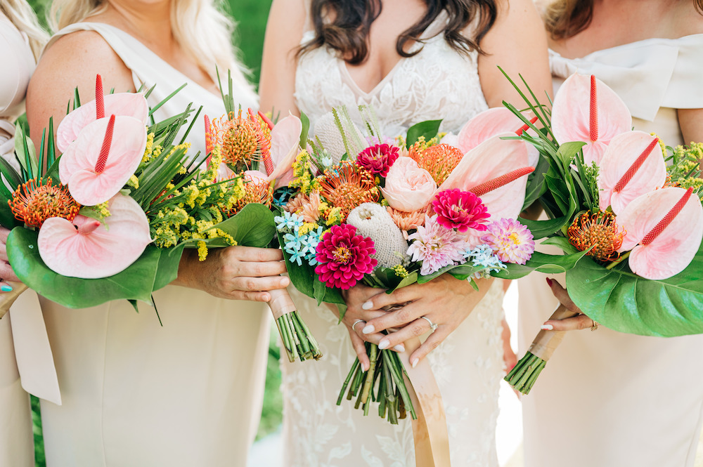 anthurium tropical wedding bouquets