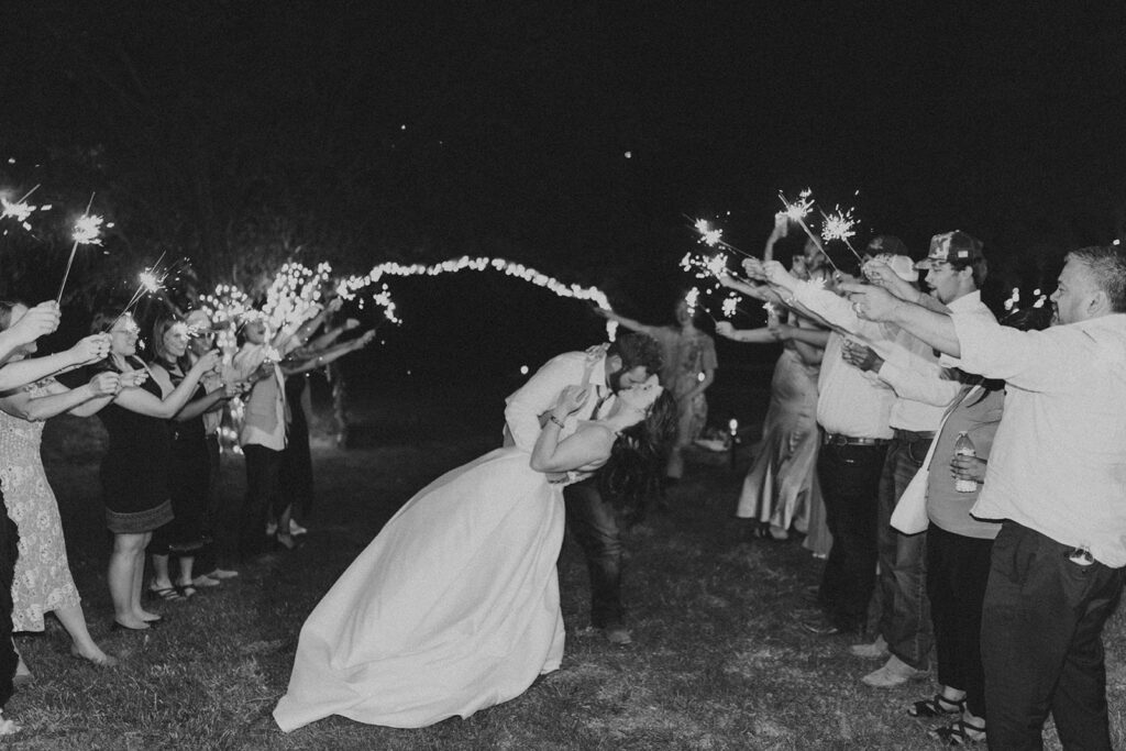 Sparkler wedding exit