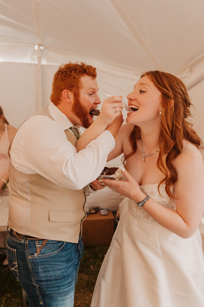 wedding cake with crossed arms